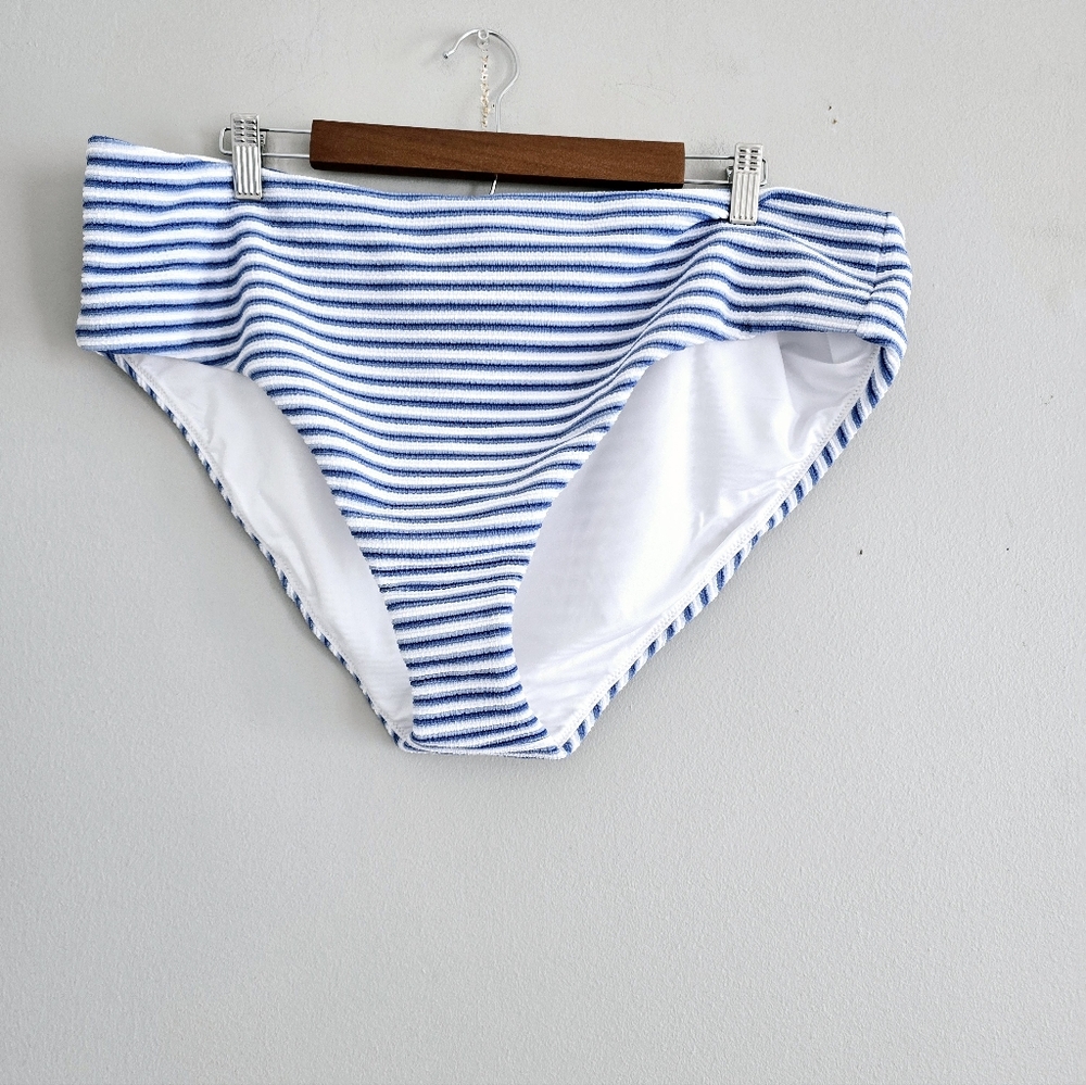 J.Crew White & Blue Bikini Bottom 3X NWT